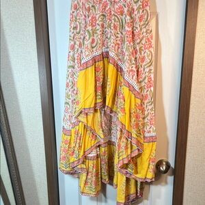 Vibrant Floral High-Low Skirt